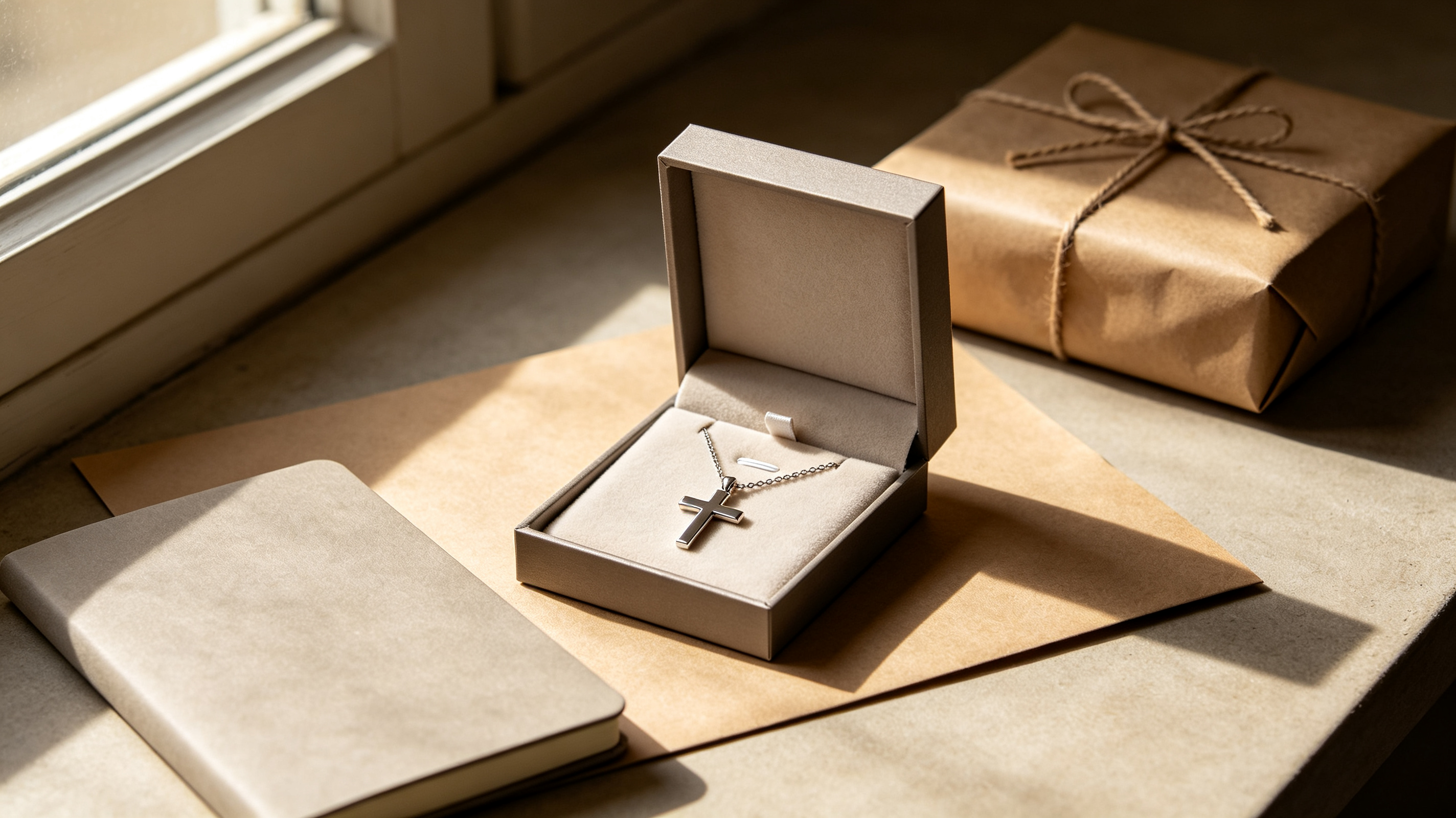 Christian gift for a man featuring a cross necklace