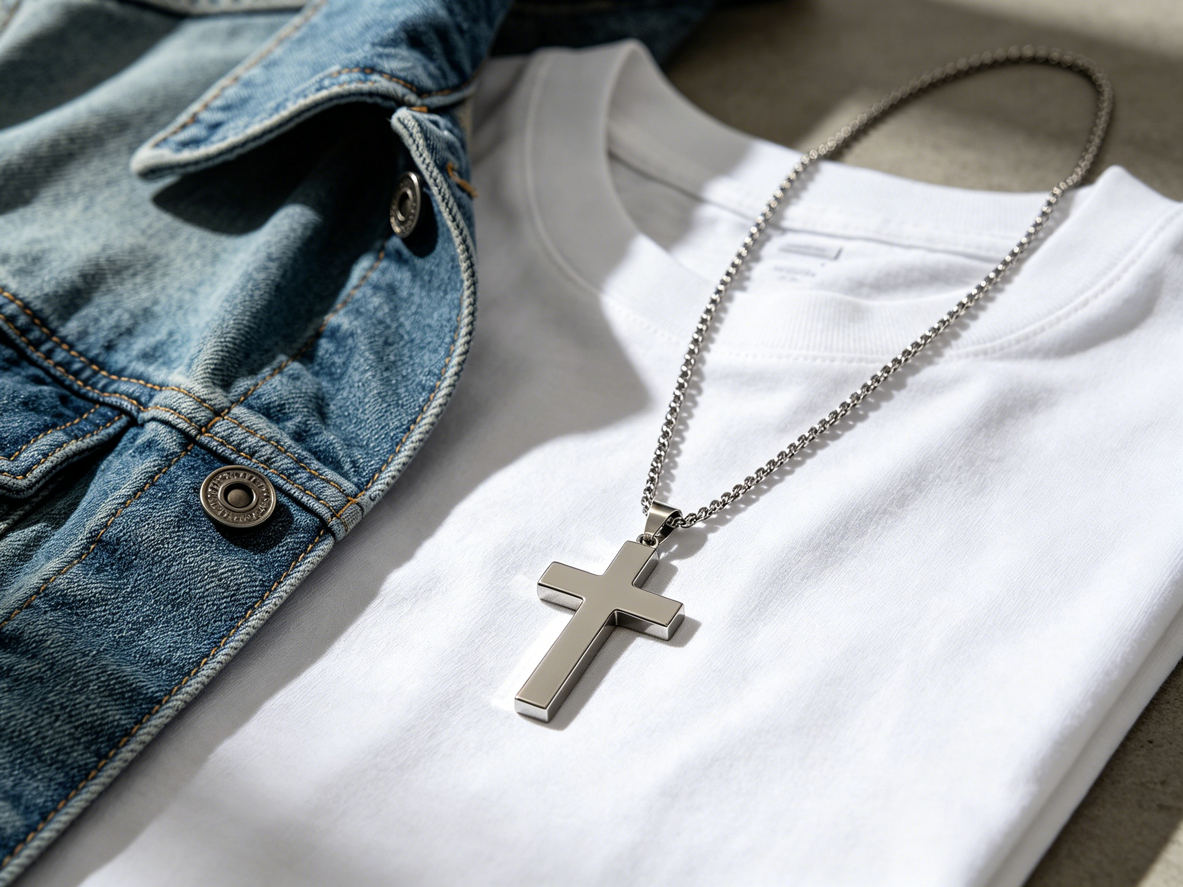 stainless steel cross necklace