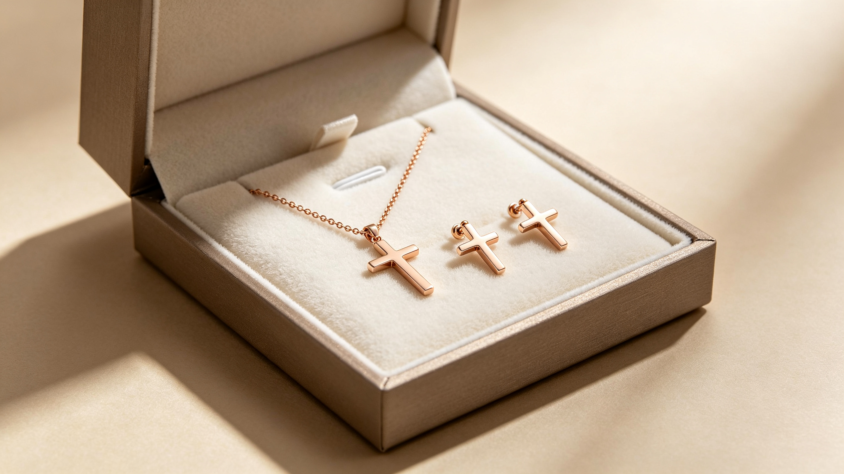 Cross Necklace and Earrings Set