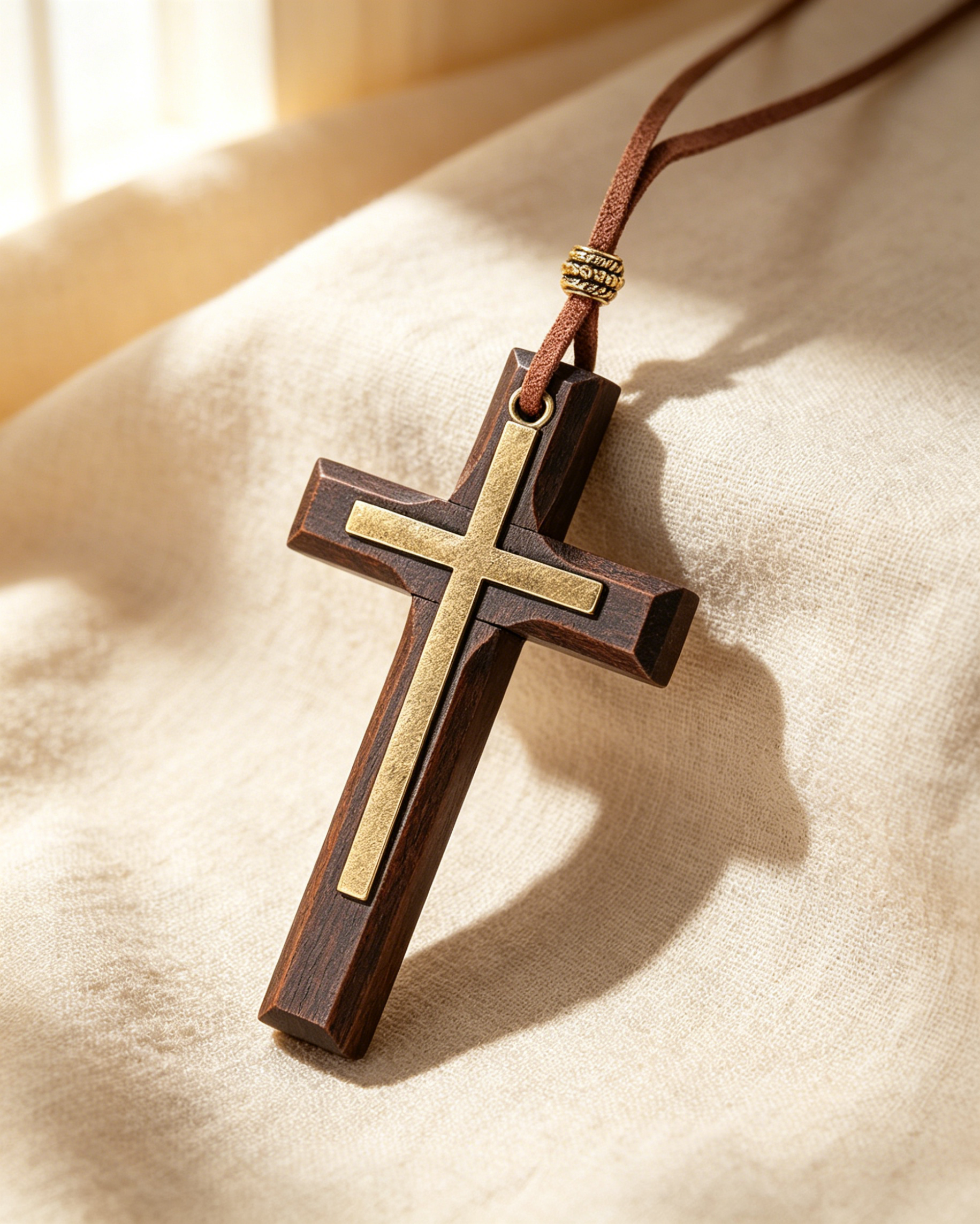 Large Wooden Cross Necklace – 8 × 5 cm Pendant 2 Large Wooden Cross Necklace – 8 × 5 cm Pendant - Image 2