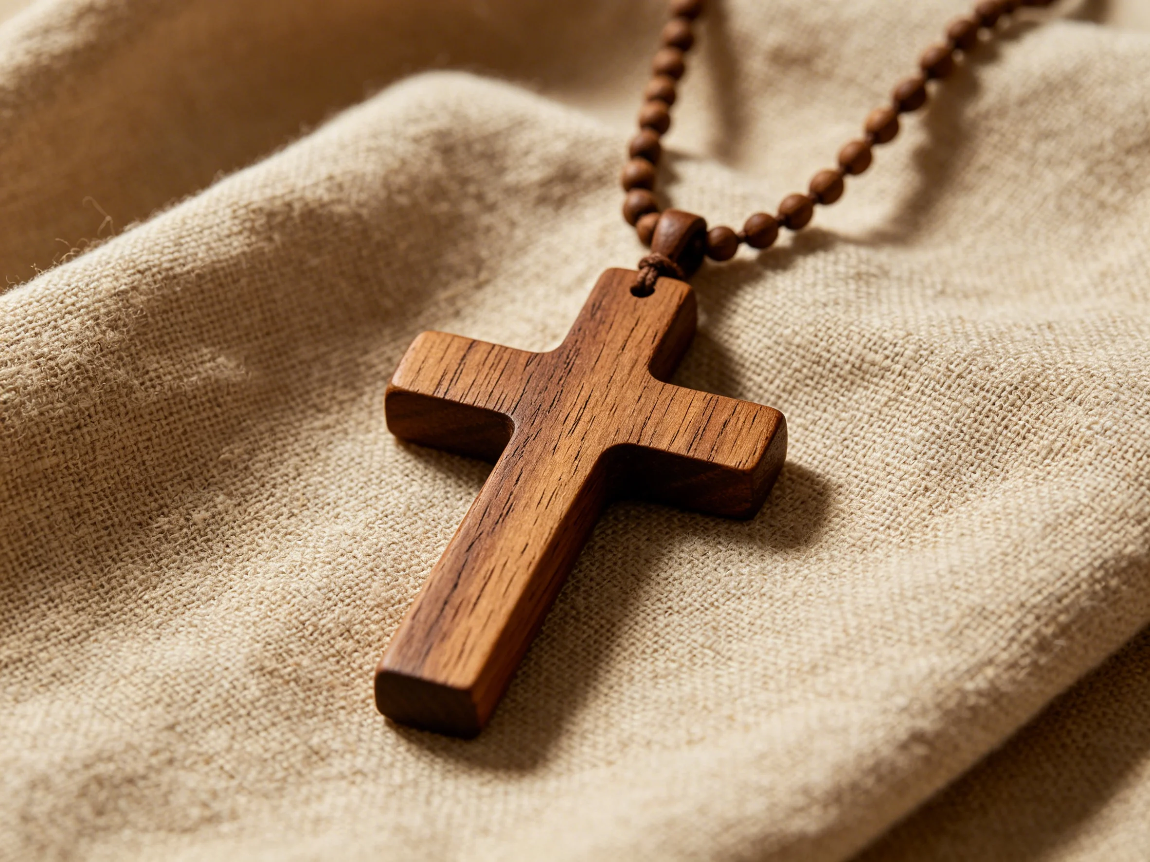 Wooden Cross Necklace