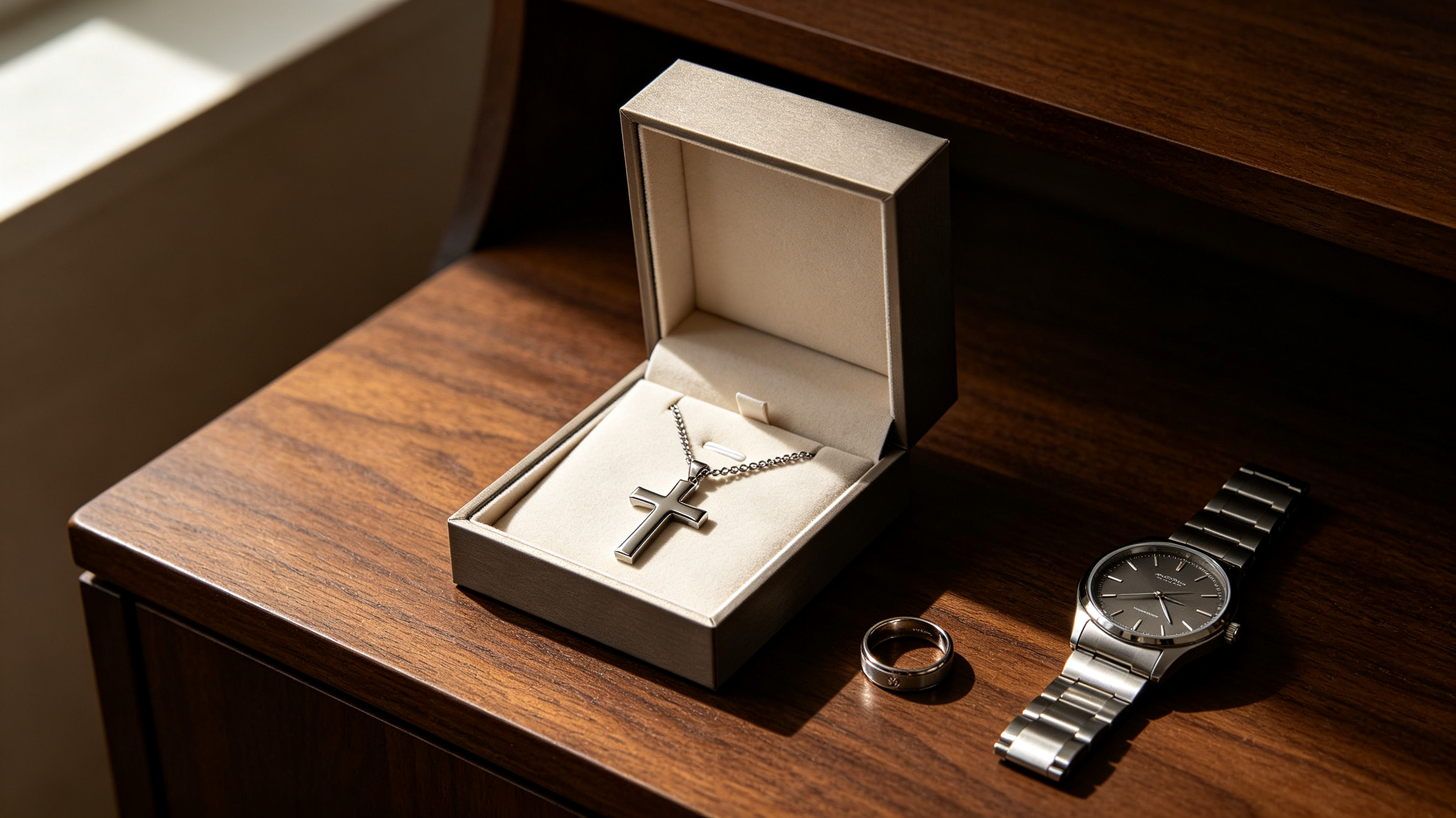 Cross necklace gift for a husband